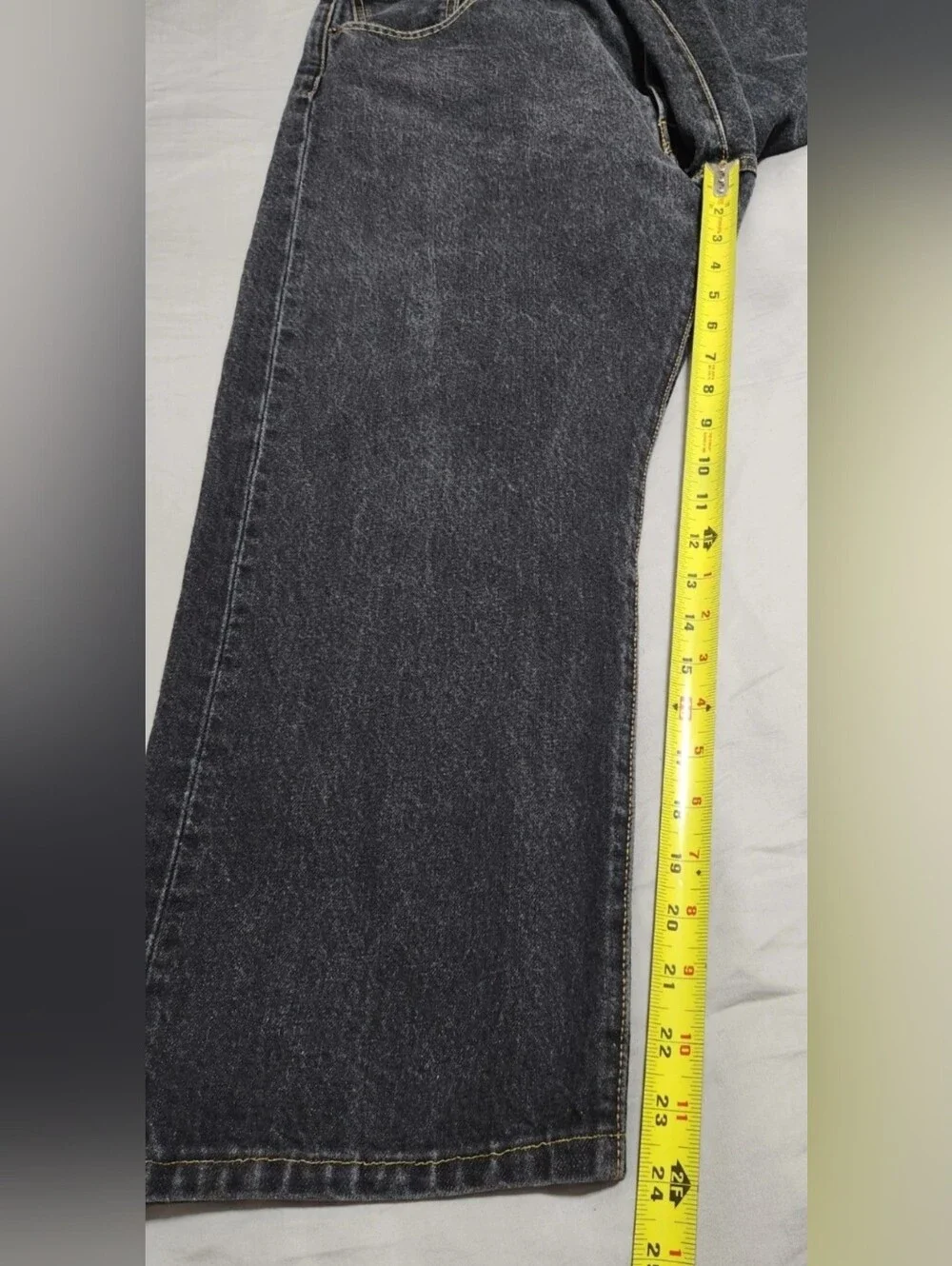 Levis 501 Mens Black Jeans 40x30 Altered Cropped Measures 39x24.5 Button Fly STF